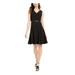 CALVIN KLEIN Womens Black Sleeveless V Neck Above The Knee Fit + Flare Dress Size 2