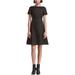 Dkny Womens Mixed-Media Fit & Flare Dress