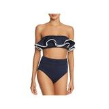 Carmen Marc Valvo Women's Ruffled Bandeau Bikini Top, Deep Ocean, L