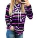 Women's Long Sleeve Striped Pullover Tops Jumper Cowl Neck Casual Sweatershirts