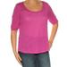 Ralph Lauren Womens Purple 3/4 Sleeve Scoop Neck Top Size L