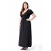 STYLEWORD Women's V-Neck Slim Short Sleeve Dress Fashion Sexy Evening Party Maxi Dress Plus Size