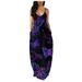 Follure Women Fashion Sexy Loose Printed V-Neck Long Skirt Sling Skirt Dress,summer dresses for women