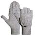 Knitted Wool Half-finger Gloves, Flip Cute Dual-use Wool Gloves Light Gray
