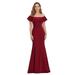 Ever-Pretty Women's Beaded Mermaid Ruffle Short Sleeve Long Cocktail Dresses for Party 00326 Burgundy US16