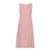 UKAP Ladies Summer Casual Mini Dress Ladies Holiday Plain Vest T Shirt Dress Ladies Casual Sleeveless O-Neck A line Pleated Swing Casual Sundress