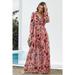 Women's Floral Print Maxi Dress, Boho Summer Dress for Women, Boho Print Dress, Maxi Sundress, Cocktail Dress Boho, Maxi Bohemian Dress Ruffle Tiered Maxi Dress