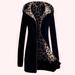 Women Jacket Thicker Hooded Sweatshirt Leopard Zipper Coat Women Plus Velvet Overcoat Outwear Women's Autumn Jacket