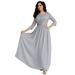 Ever-Pretty Floral Lace Long Formal Evening Gown Bridesmaid Dresses for Women 74123 Grey Dress US14