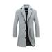 Binpure Men Woolen Mid-Length Jacket Coat Business Style Jacket Trench Topcoats