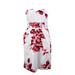 Jonathan Martin Ivory Red Floral Print Strapless Pleated Sheath Dress 10