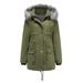 Womens Winter Warm Hooded Anorak Jacket Heavyweight Thicken Long Parka Jacket Trench Coat Zip Up Outerwear Jacket