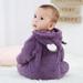 HULKLIFE Baby Clothes Coral Fleece Hoodies Clothes Newborn Toddle Pure Color Stitching Foot Wrap Romper Jumpsuit Baby Crawling