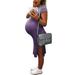 MAWCLOS Short Sleeve Dress for Maternity Simple Lightweight Pregnancy Knit Dress for Baby Shower or Casual Wear Violet S