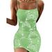 UKAP Size S-5XL Women Spaghetti Strap Clubwear Dress Cami Bodycon Floral Print Mini Dress Sexy Summer Beach Backless Mini Dresses