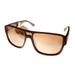 Fila Mens Rectangle Brown Gradient Plastic Sunglass , Silver Flash Lens SF9344 2ASX