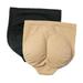 QRIC 2-Pack Womens Shapewear Butt Lifter Padded High Waist Tummy Control Panties Body Shaper Brief (Black/Beige)