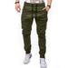 HIMONE Male Regular Fit Gym Jogger Sweat Pants Casual Active Sport Tapered Pants for Men Full Elastic Waist Cargo Pants Harem Trousers