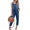 Women Sleeveless Denim Romper Jean Top Jeans Casual Jumpsuit