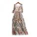 Promotion Clearance Party Embroidery Dresses Vestidos Ruway Floral Bohemian Flower Embroidered Vintage Boho Mesh Embroidery Dresses for Women