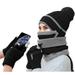 Elegant Choise Winter Beanie Hat Scarf Touchscreen Gloves Set - Thick Knit Warmer Neck Scarf Fleece Lined Cap Non-Slip Touch Screen Gloves Set 3-in-1 Winter Accessories for Men Women,Black