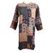 Women Tunic Dress Button Down Patchwork Design Embroidered LOng Sleeves Casual Dresses L