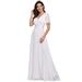 Ever-Pretty Womens Plus Size Long Maxi Formal Evening Cocktail Party Bridesmaid Dresses for Women 09890 White US18