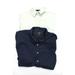 Pre-ownedJ Crew Womens Cotton Long Sleeve Button Down Shirt Green Navy Size 14 XL Lot 2