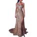 Women's Elegant Strapless Fishtail Ball Prom Gown Bridesmaid Wedding Split Bodycon Sequin Sparkly Long Maxi Plus Size Prom Cocktail Formal Dress