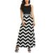 Summer Women Striped Floral Long Dresses Sleeveless Tank Dress Casual Loose Beach Maxi Dress Ladies Color Block Beach Boho Style Long Cami Dress