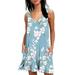 Womens Dresses Floral Sleeveless Beach Holiday Tank Dress Summer Vest Dress Casual Dress Vintage Flower Sundress