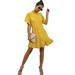 Vintage Holiday Beach Casual Loose Shirt Sundress For Women Boho Polka Dot Print Midi Dress Holiday Kaftan Wrap Ruffle Frill Midi Long Sun Dress Cocktail Party Dress