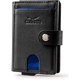 Claasico Men Slim Bifold Wallet & Credit Card Case Compact Card Holder w/Pop Up Button & ID Slot