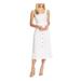 VINCE CAMUTO Womens White Sleeveless Square Neck Midi Fit + Flare Dress Size XL