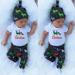 3PCS Set Newborn Baby Girls Boy Tops Romper +Long Pants Hat Outfits Clothes Set