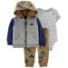 Carter's Baby Boys 3 Piece Dinosaur Bodysuit Hoodie And Pants Set Outfit Gray Size 3 Months