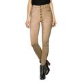 Hybrid & Company Super Comfy High-Waisted Stretch Women 5 Button Jeans, P43258SK-Khaki-7