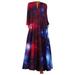 Womens Plus Size Long Sleeves Floral V Neck Party Evening Pockets Maxi Dresses