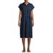 Time and Tru Women's Belted Midi Shirt Dress with Pockets