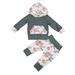 Ma&Baby Infant Baby Girls Cotton Clothes Sets Floral Pockets Hoodie Tops High Waist Pants Clothes Outfits Sets