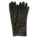 Portolano Women's Black Open Sesame Leather Cashmere-Lined Gloves - 7.5 (M)