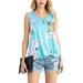 Sexy Dance Women's Crewneck Vest Top Floral Print Twist Knot Sleeveless Camisole Basic Tee Summer Floral Tank Tops Blouse With Sequin Pocket