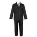 Little Boys Navy Blue 5 Piece Vest Jacket Pants Special Occasion Suit