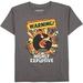 Angry Birds Boys' Warning Highly Explosive Shirt Tee 2XL (18) Grey