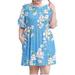 Egmy Women?S Loose Ruffle Sleeve Printing Plus Size Casual Swing Dress with Pockets