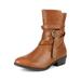 DREAM PAIRS Women's Winter Chelsea Ankle Boots Low Heel Zip Up Outdoor Boots JAKE CAMEL Size 8