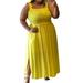Avamo Women Comfy Plus Size Dress Sleeveless Swing Sundress Solid Color Sling Dresses Party Summer Beach Dresses