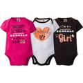 NFL Cincinnati Bengals Baby Girls Short Sleeve Bodysuit Set, 3-Pack