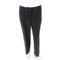 Pre-ownedEquipment Womens High Rise Graph Check Wide Leg Trousers Pants Gray Wool Size 6