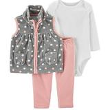 Carter's Baby Girls 3 Piece Vest Little Jacket Bodysuit And Pants Set Outfit Size 9 Months